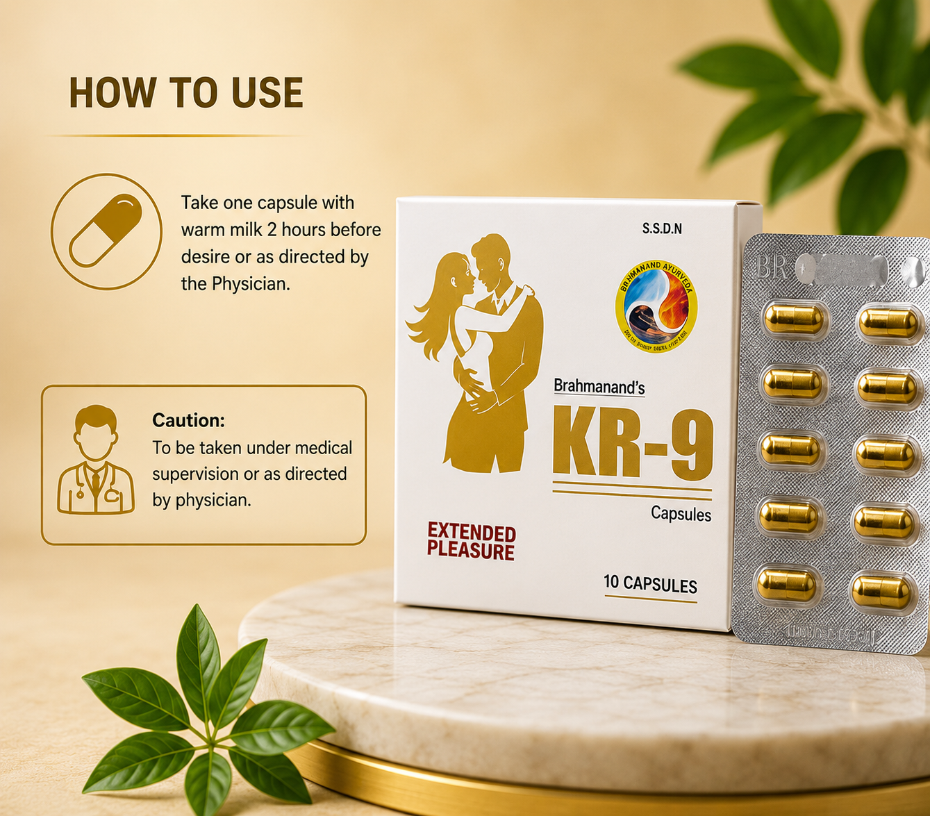 Kamraaj Men’s KR-9 Power Booster Supplement | Male Stamina & Energy Pills (10 Capsules)
