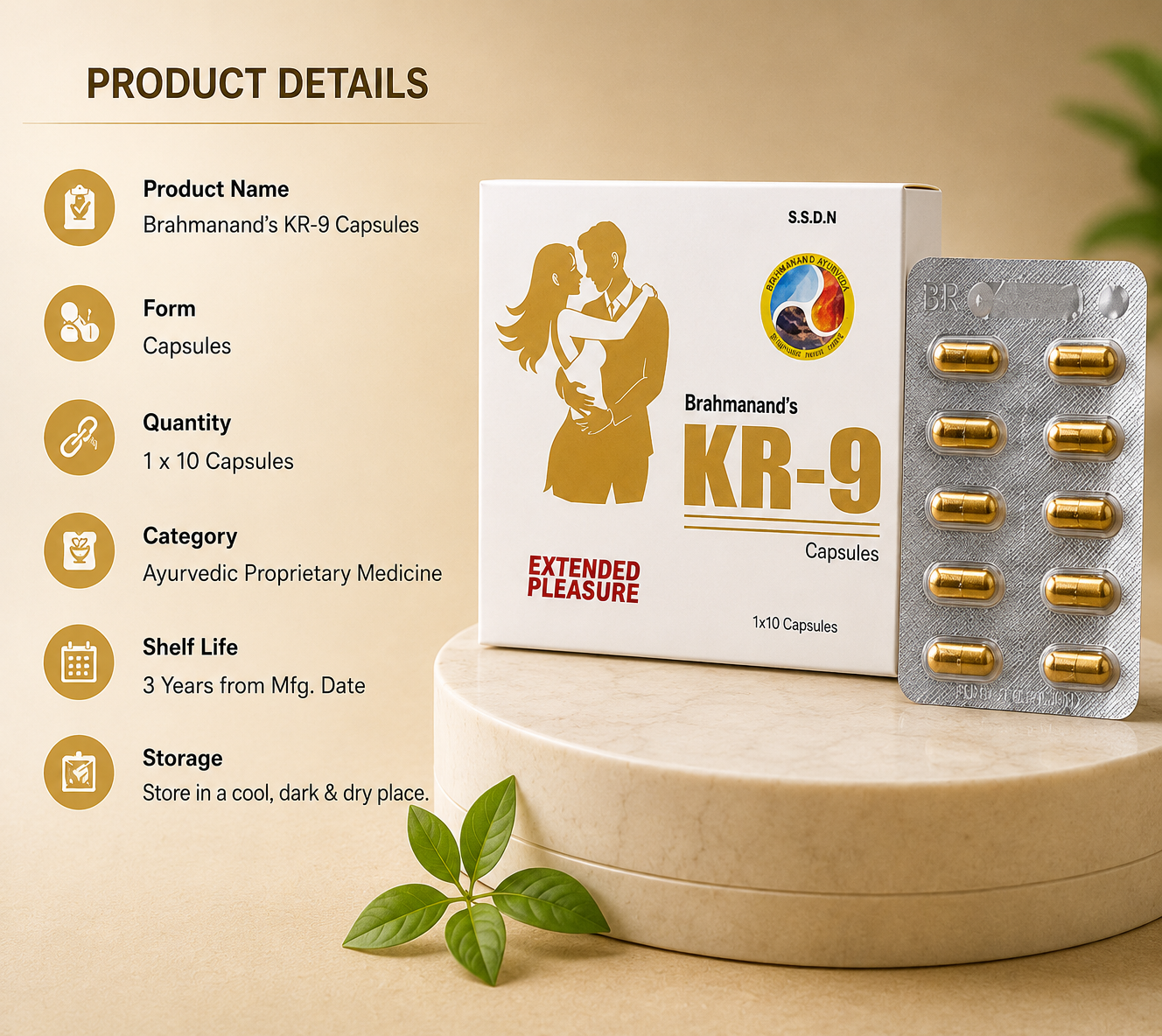 Kamraaj Men’s KR-9 Power Booster Supplement | Male Stamina & Energy Pills (10 Capsules)