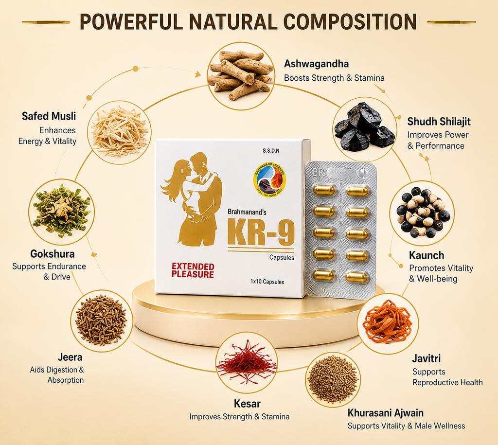 Kamraaj Men’s KR-9 Power Booster Supplement | Male Stamina & Energy Pills (10 Capsules)
